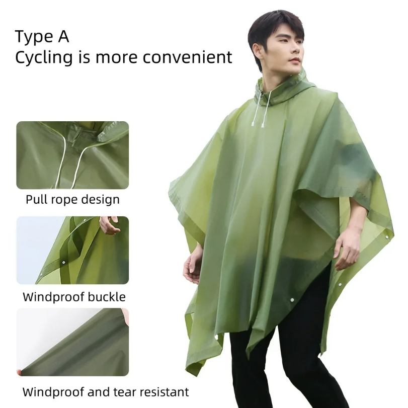Reusable Raincoat with Drawstr - Camping Rain Poncho review and price