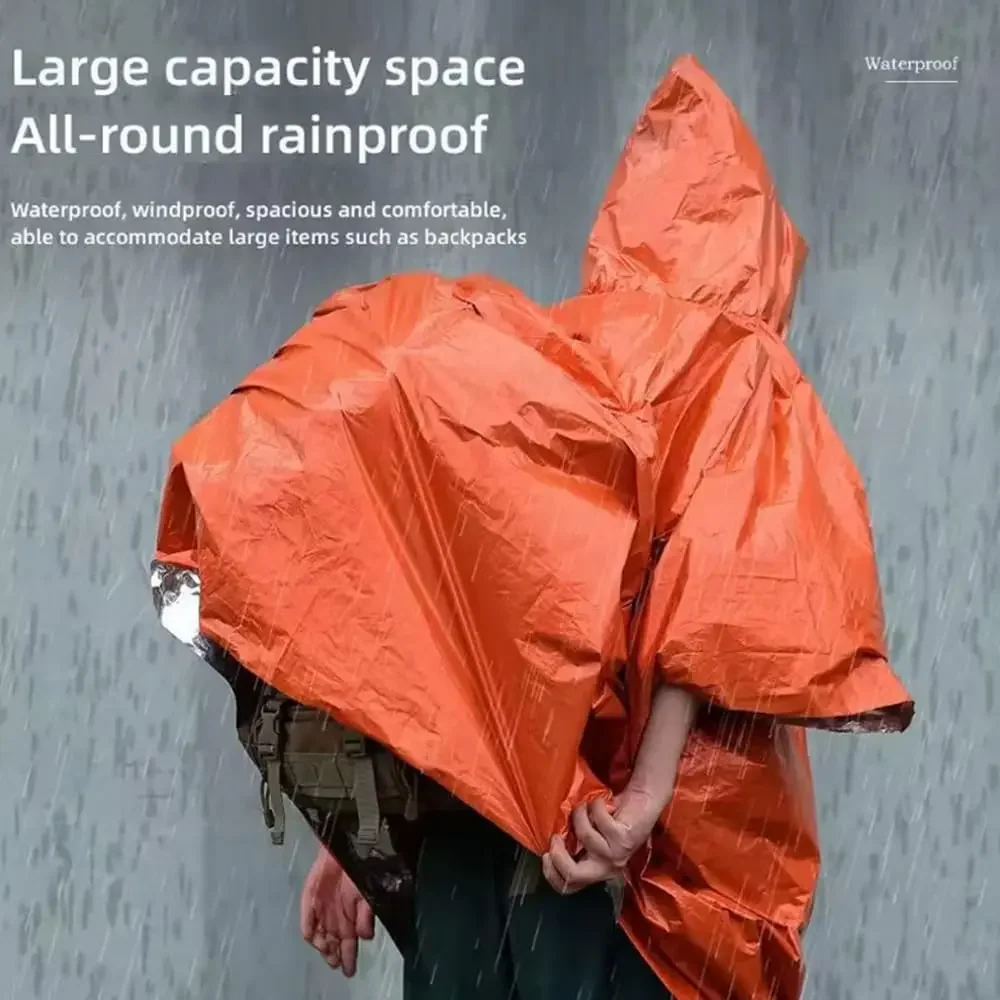 Hooded Emergency Rain Poncho W - Camping Rain Poncho review and price
